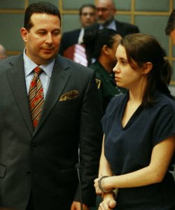 Casey Anthony stands with attorney Jose Baez in court on January 8, 2009